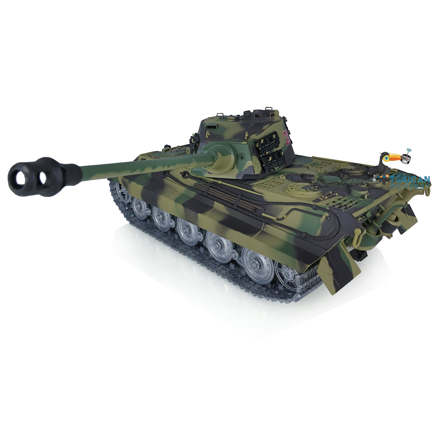 1/16 Scale Henglong King Tiger RC Battle Tank - 7.0 Customized Mainboard, 3888A Metal Road Wheels & Sprockets, Barrel Recoil System | US Stock | Perfect for Military Enthusiasts & RC Tank Battles
