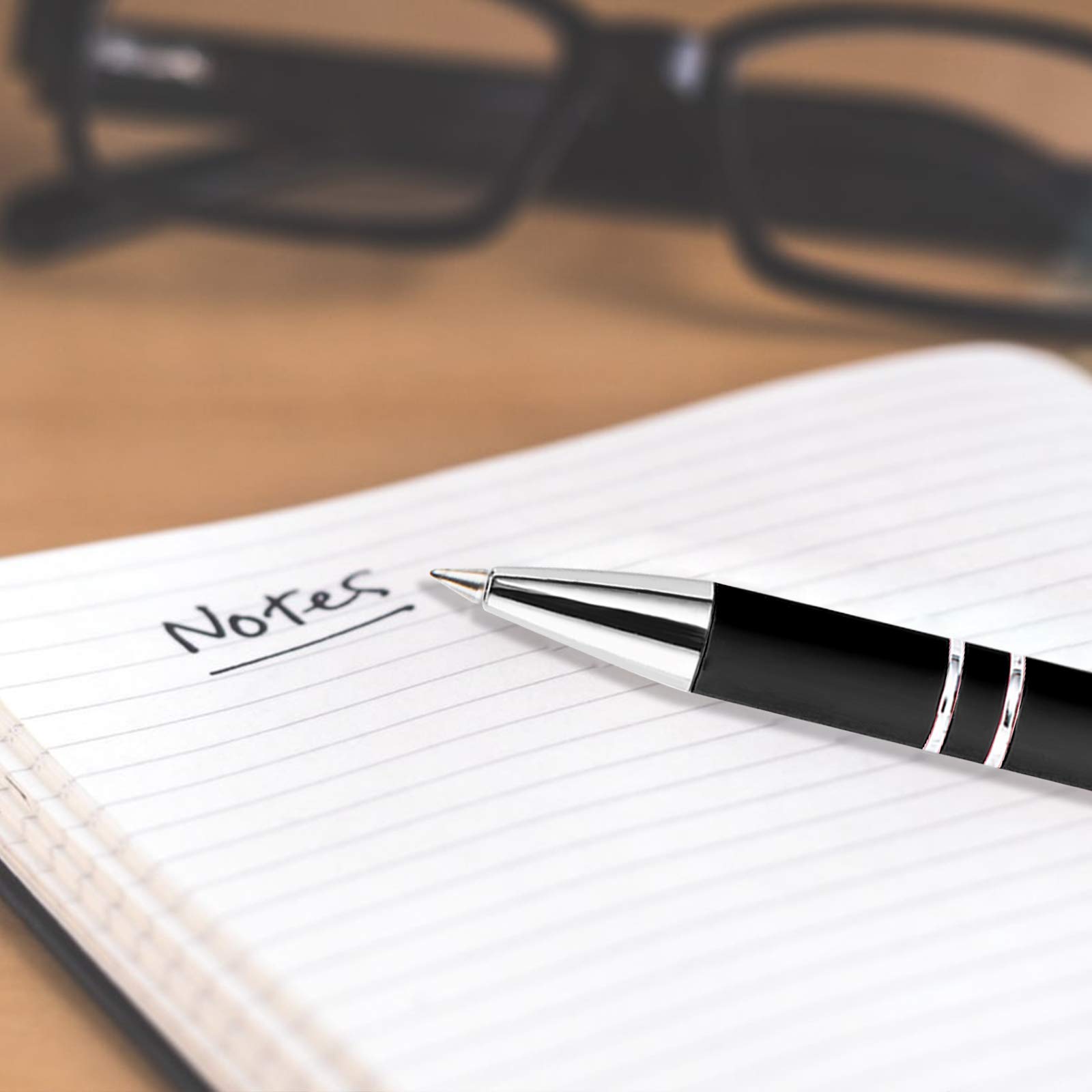 Custom Personalized Ballpoint Pens - 100 Pcs Bulk with Name & Logo Printing - Smooth Black Ink Touch Tip Design - Perfect for Office, School & Corporate Gifts