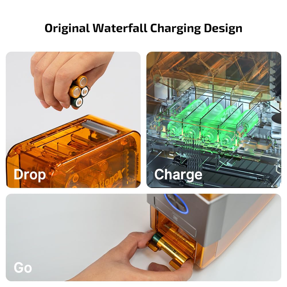 OLIGHT Ostation X 3-in-1 Battery Charger with 32 Rechargeable AA NiMH Batteries - Smart Charging, Testing & Storage Station | No Polarity Check | Bad Battery Detection | APP Control | Perfect for Home, Office & Emergency Kits