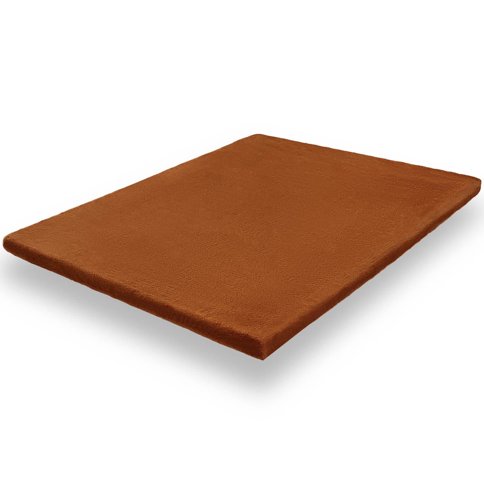 MAXYOYO Faux Fur Removable Futon Mattress - Soft Fluffy Couch Bed for Lounging, Napping & Sleeping - Brown - Perfect for Living Room, Bedroom & Guest Room Comfort