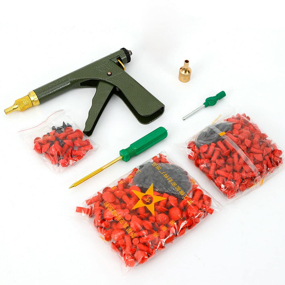 SHIOUCY Tire Repair Kit - Professional Mushroom Plug Probe Nozzle & Gas Gun for Car, Bike, Motorcycle - Emergency Puncture Fix for Roadside & Off-Road Use