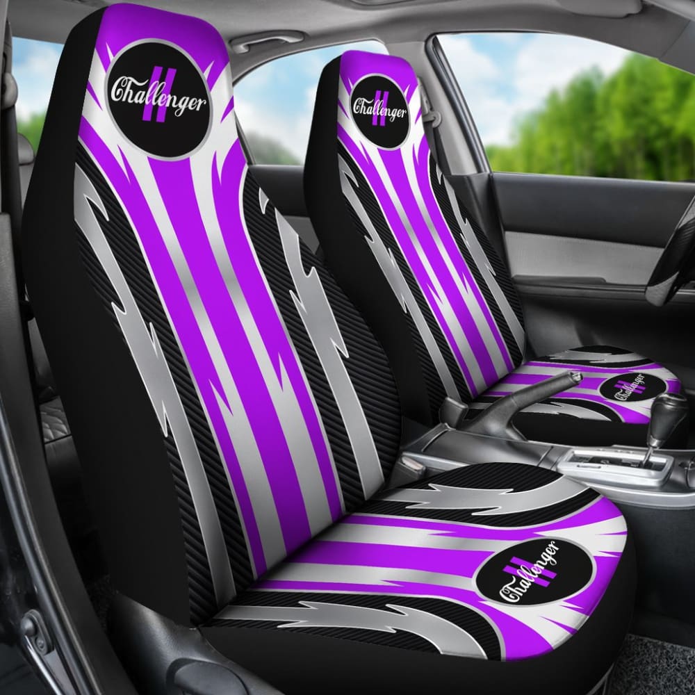 Premium Purple Dodge Challenger Seat Covers - Universal Fit for 2008-2023 Models - Soft Neoprene Fabric - Perfect for Road Trips & Car Shows