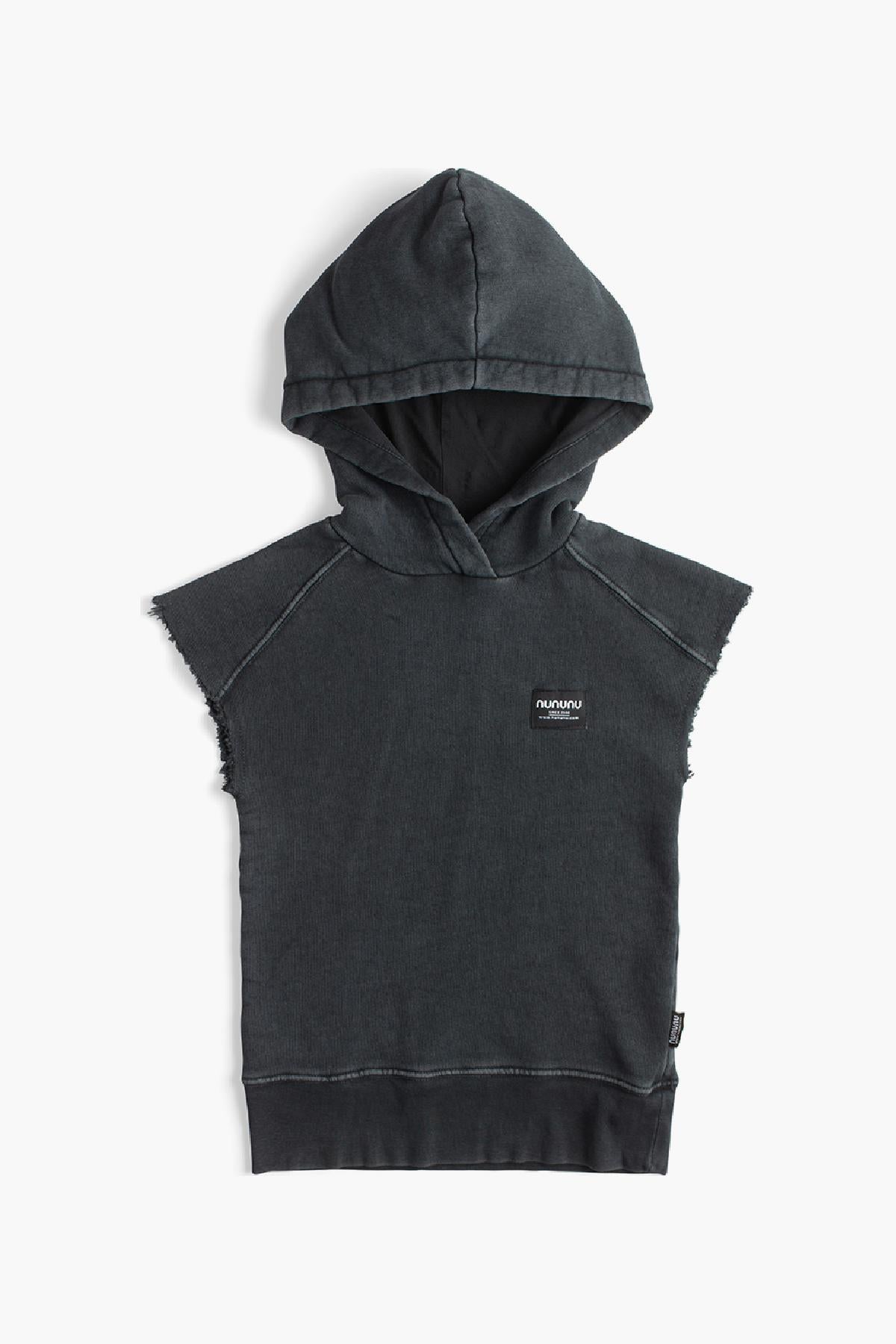 Nununu Boys Sleeveless Raw Hoodie - Size 6/7 - Trendy Streetwear for Kids | Perfect for Playdates, Outdoor Adventures & Casual Wear