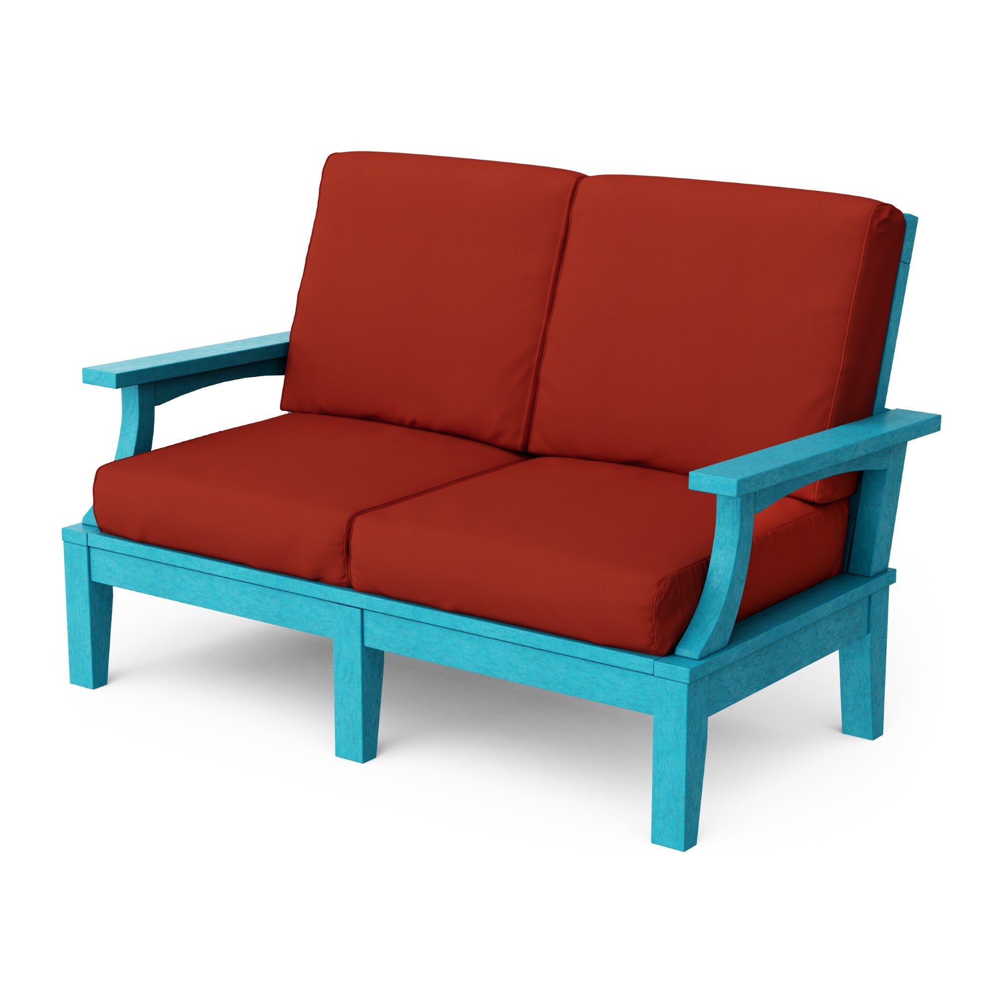 Heritage Deep Seating Love Seat Cushioned Sofa - Outdoor Patio Furniture for Garden, Poolside & Backyard Relaxation