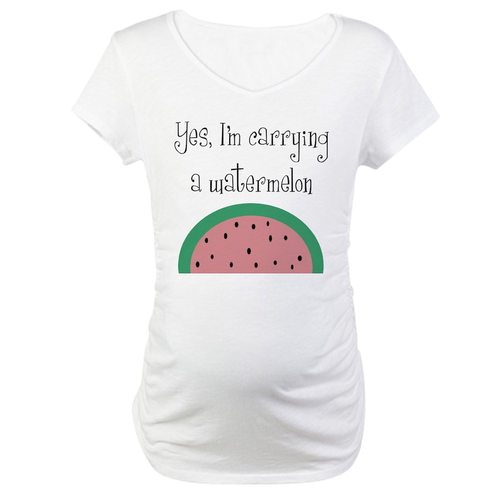 YES I AM Carrying A Watermelon Maternity T-Shirt for Women - Stretchy Ruched Side Design for Comfort - Perfect for Pregnancy, Baby Showers & Casual Wear