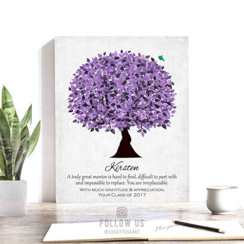 8x10 Personalized Metal Art Print - Unique Gift for Boss, Mentor, Teacher - Purple Deluxe Velvet Tabletop Stand with Gift Wrapping (LTC-M1477) | Office Decor, Retirement Gift, Appreciation Present