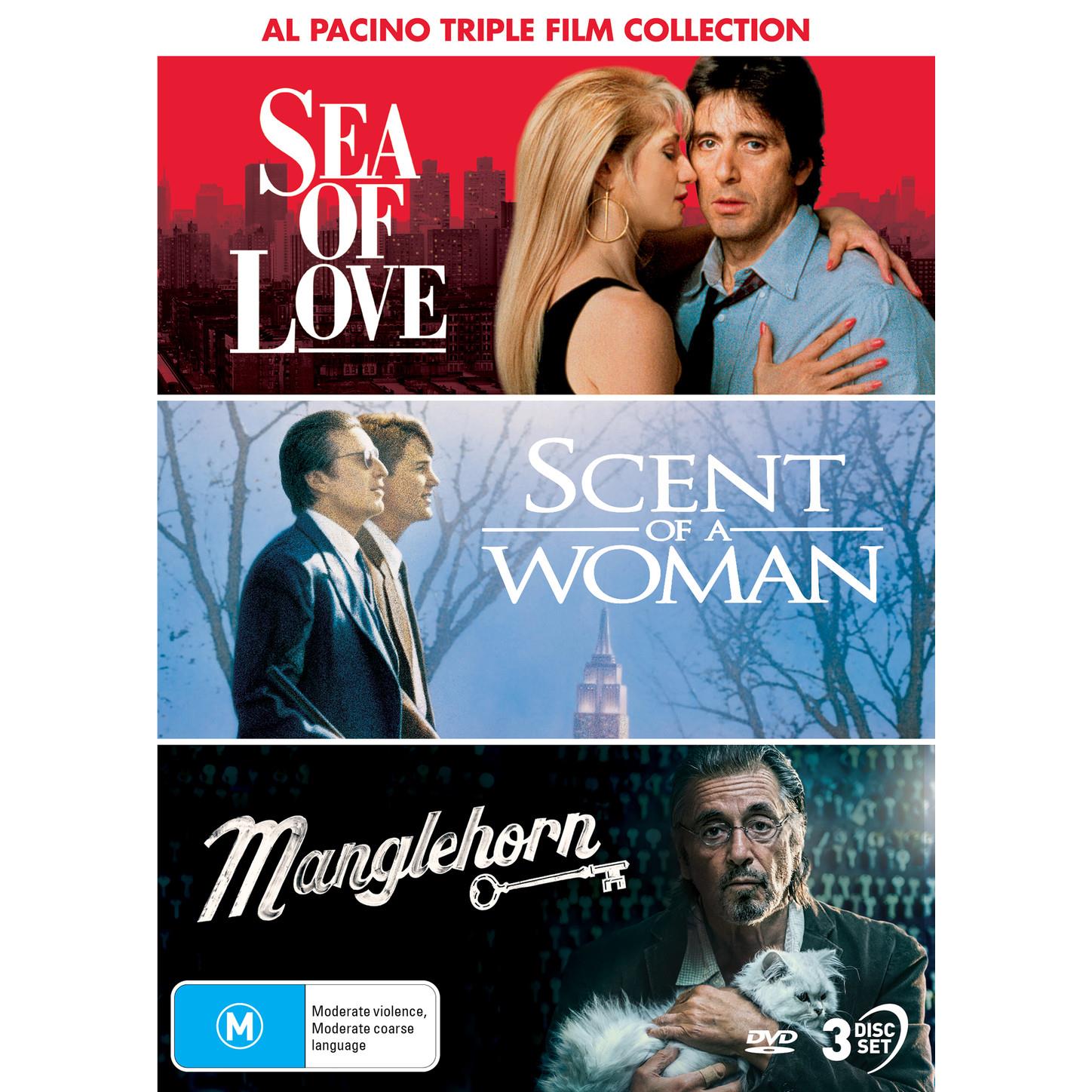 Al Pacino Triple Movie Collection - Sea of Love, Scent of a Woman, Manglehorn | Classic Drama Films for Movie Night & Gift Ideas