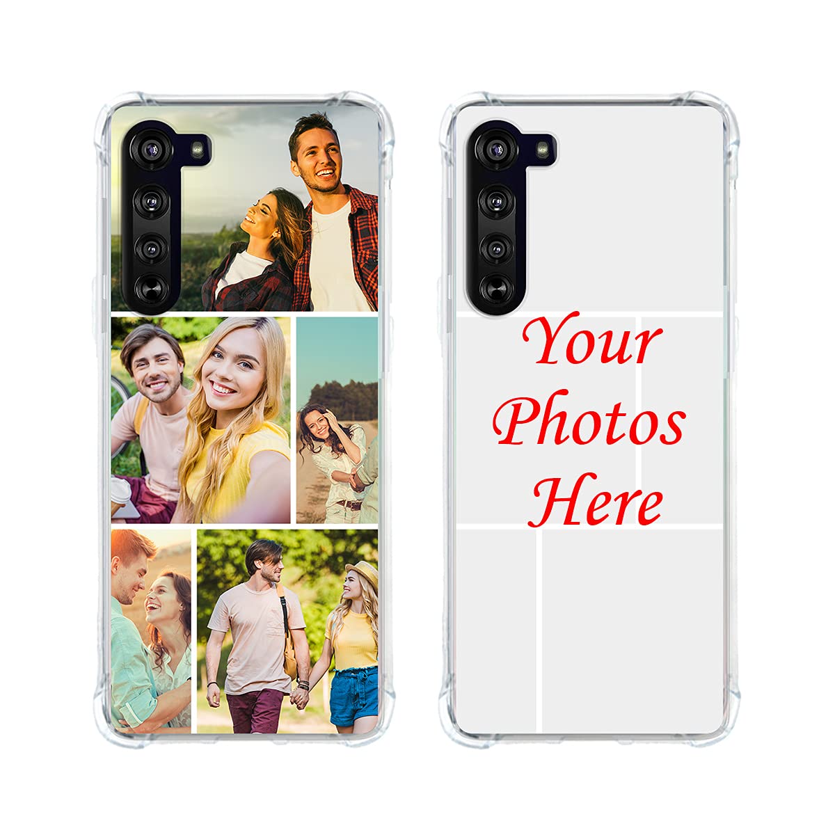 Custom Motorola Edge Phone Case - Ultra Thin TPU Multi-Photo Collage Case for Personalized Pictures | Perfect for Birthday, Anniversary & Christmas Gifts | Clear Protective Cover for Everyday Use & Special Occasions