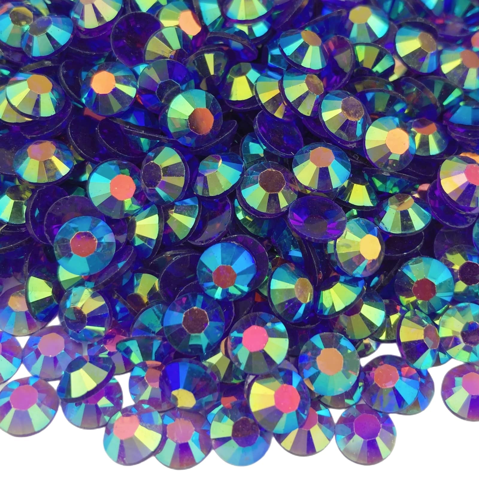 5000pcs 4mm Dark Purple AB Resin Flatback Rhinestones - Round Crystal AB Rhinestones for DIY Clothes, Bottles, Tumblers, Cups, Nail Art & Face Makeup | Perfect for Crafting, Fashion Accessories & Home Decor