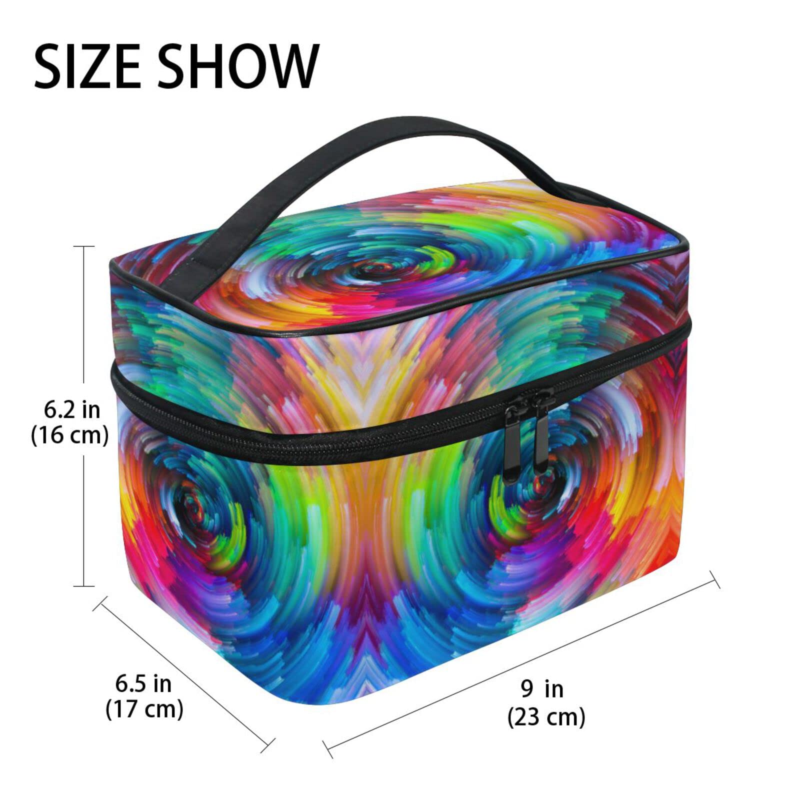Rainbow Watercolor Cloud Marble Cosmetic Bag - Zippered Makeup Organizer Pouch for Women & Girls | Travel Toiletry Case, Perfect for Daily Use & Gift Giving