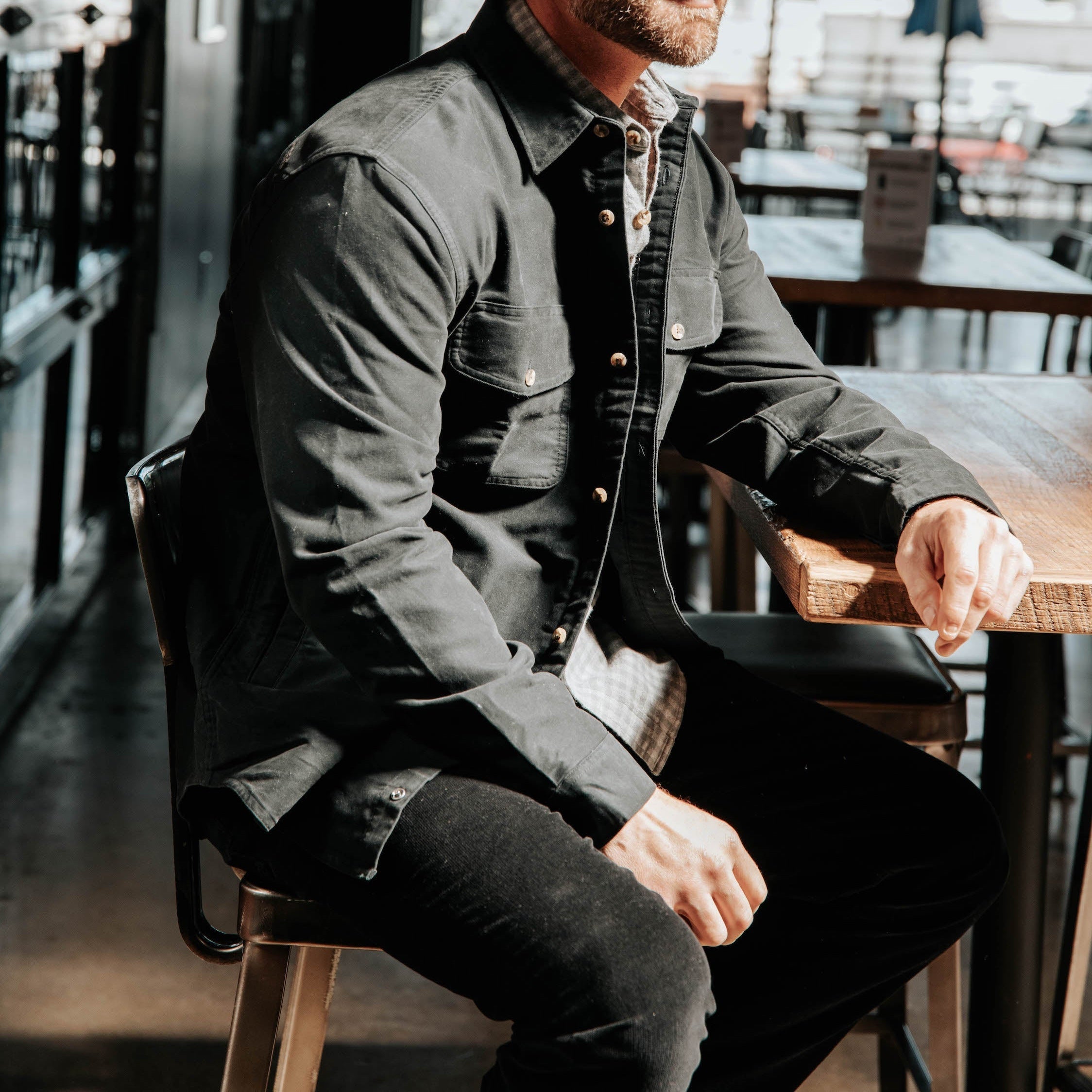 Premium Cotton Moleskin Shirt Jacket for Men - Soft & Durable Workwear - Ideal for Outdoor Activities, Casual Wear & Layering in Cool Weather