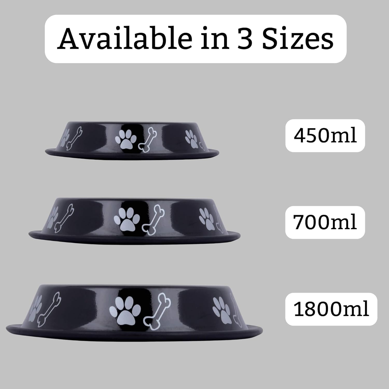 Movson 1000ml Stainless Steel Pet Bowl with Non-Slip Rubber Base - Premium Dog Cat Rabbit Food & Water Dish - Rustproof & Scratch Resistant - Ideal for Puppies, Kittens & Small Pets - Perfect for Home, Travel & Outdoor Use (2-Pack)