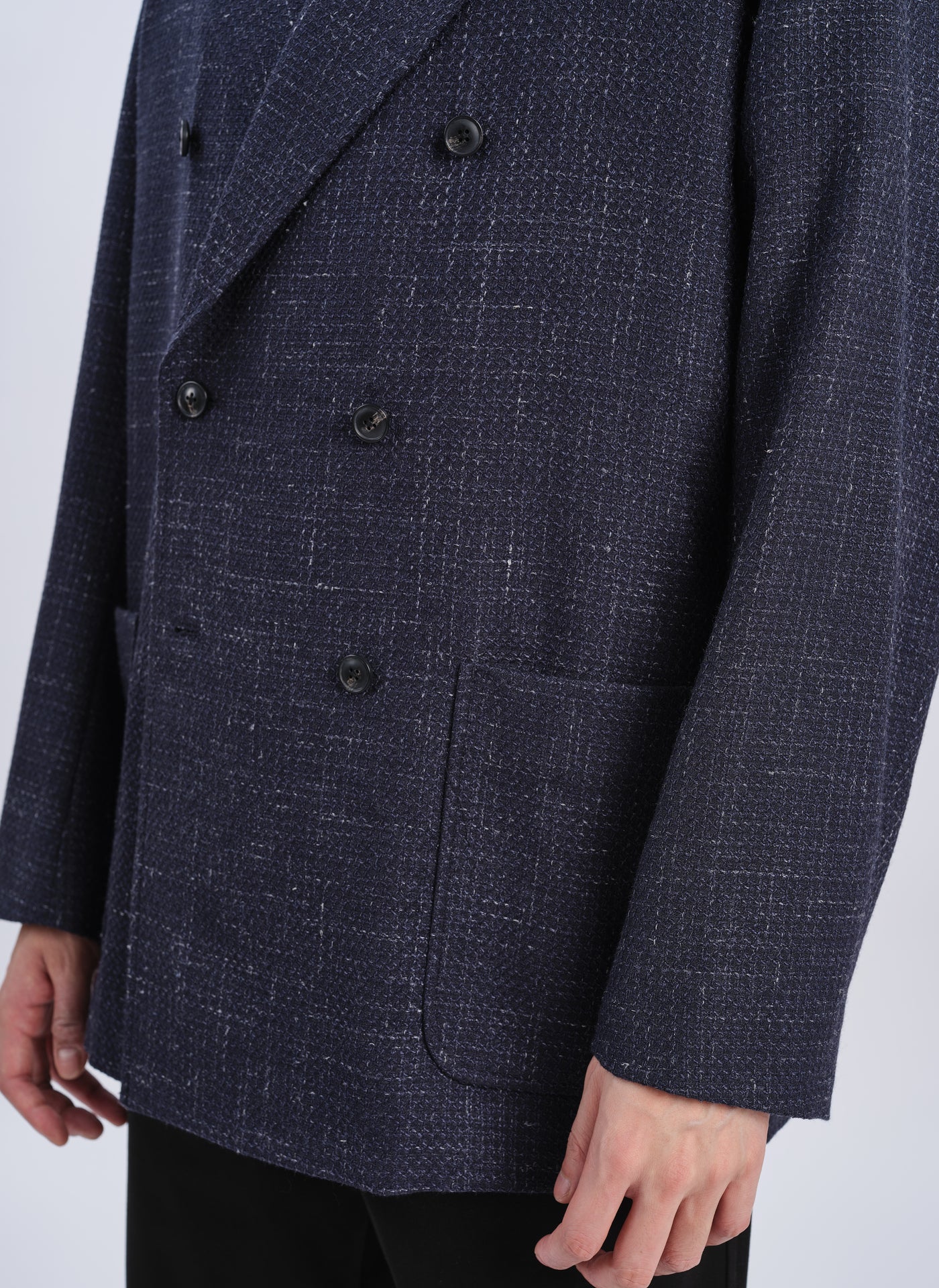 Premium Marzotto Wool Silk Linen Blend Double Breasted Blazer for Men - Elegant Business & Formal Wear for Office, Weddings & Special Occasions