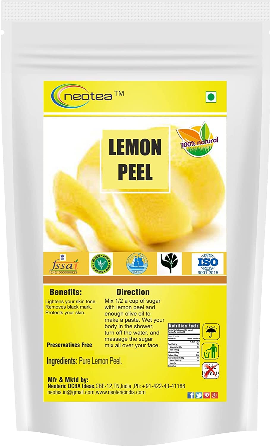 Neotea Rose & Citrus Peel Powder Combo - 100g x 3 for Skin & Face Care - DIY Beauty & Spa