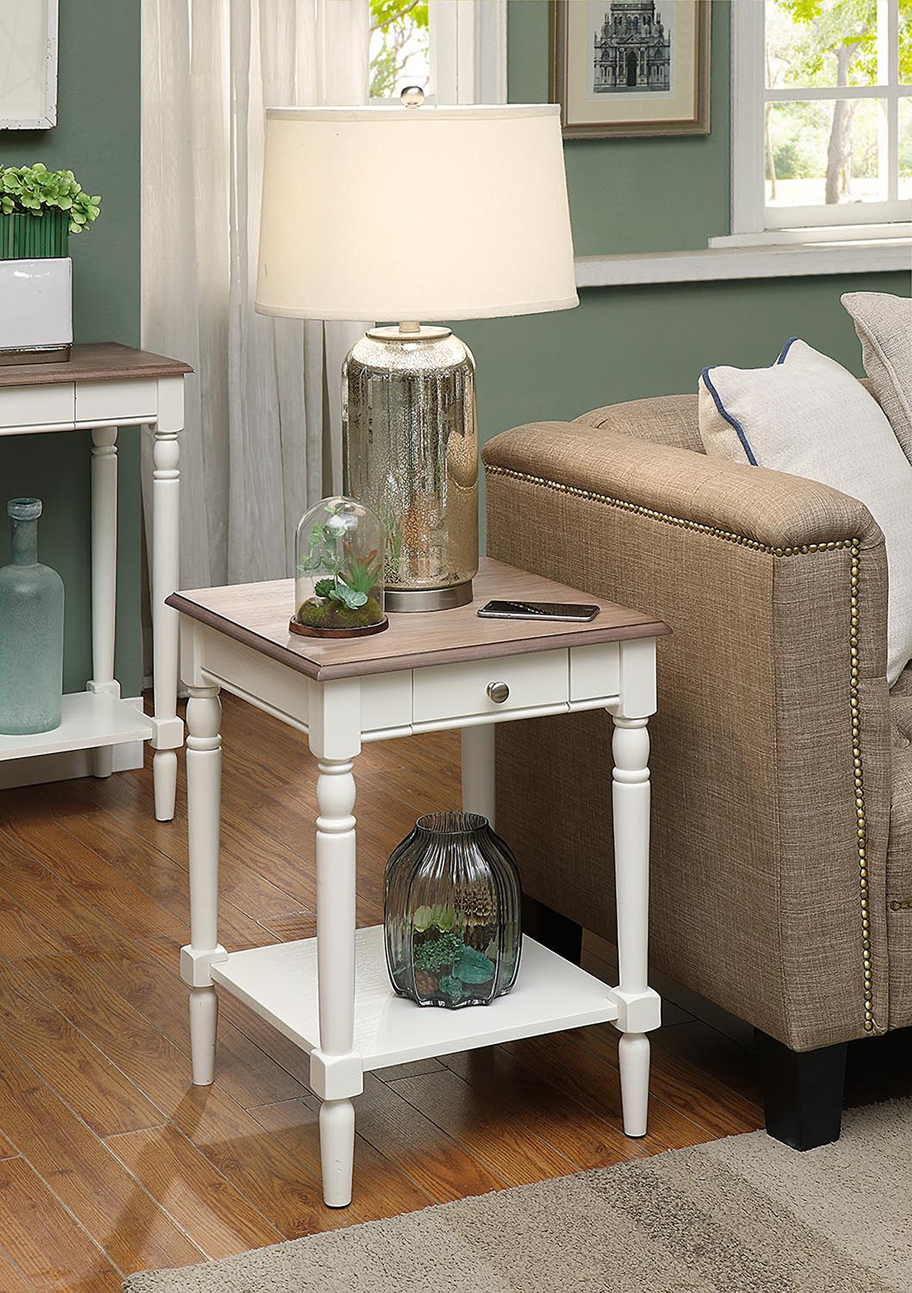 French Country Console Table with Drawer & Matching End Table - 47.25