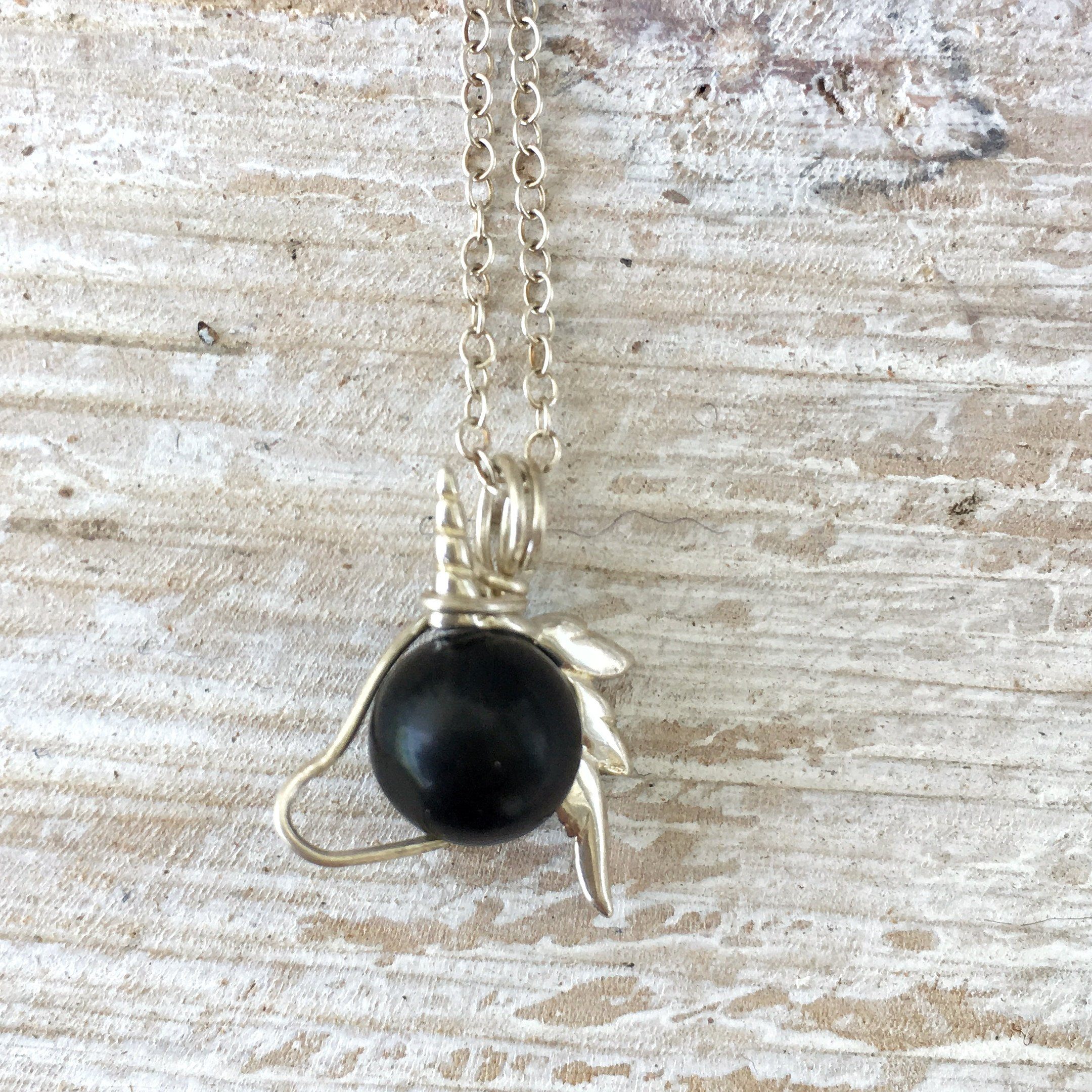 Obsidian Necklace with Unicorn Charm | Italian Sterling Silver Pendant | Elegant Jewelry for Women, Gift for Her, Birthday & Anniversary Present