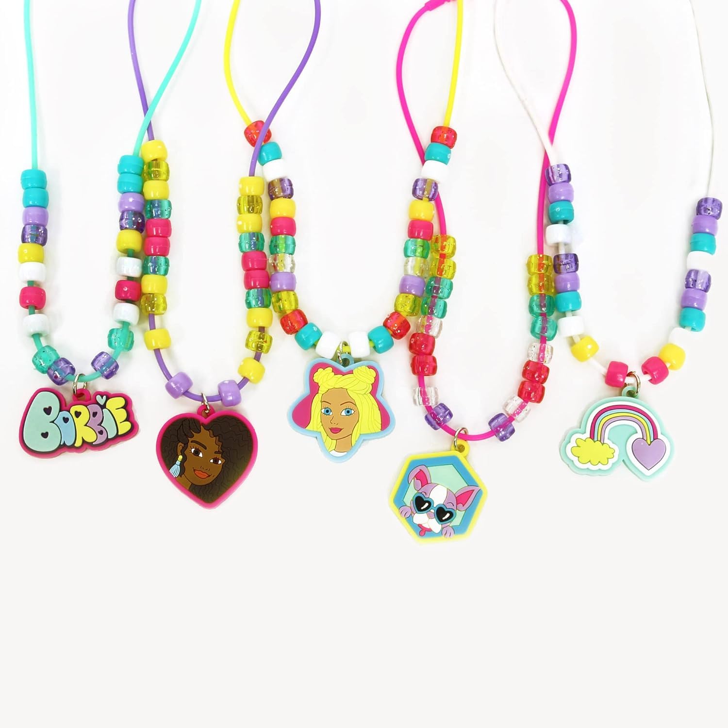 Barbie Necklace Activity Set for Kids - DIY Jewelry Making Kit with Beads & Charms - Creative Fun Gift for Girls Ages 6-12 | Birthday Party, Arts & Crafts, Pretend Play Dress Up