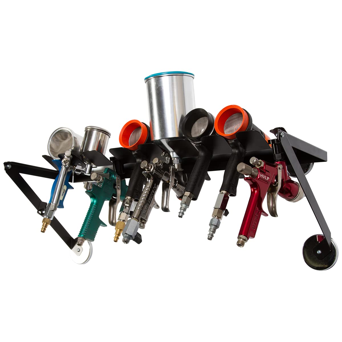 8-Position Magnetic Spray Gun Holder - Heavy Duty Wall Mount for Paint Guns, Tools & Accessories - Perfect for Garage, Workshop & Auto Body Shops