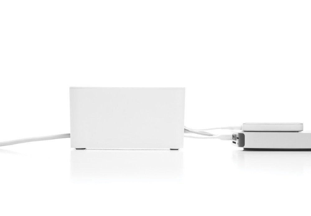Bluelounge Cablebox Mini - Compact Cable Organizer for Desk & Home Office - Perfect for Managing Chargers, Cables & Wires - Ideal for Workspace, Gaming Setup & TV Stand Organization