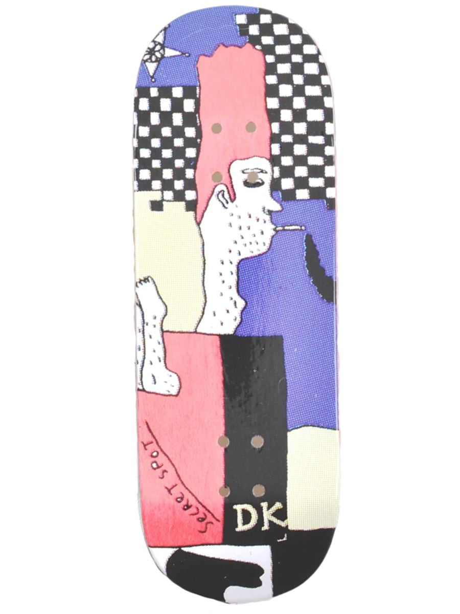 DK Real Wear Fingerboard Deck - Spot Check Pink - Professional Finger Skateboard for Tricks & Stunts - Perfect for Indoor & Outdoor Play