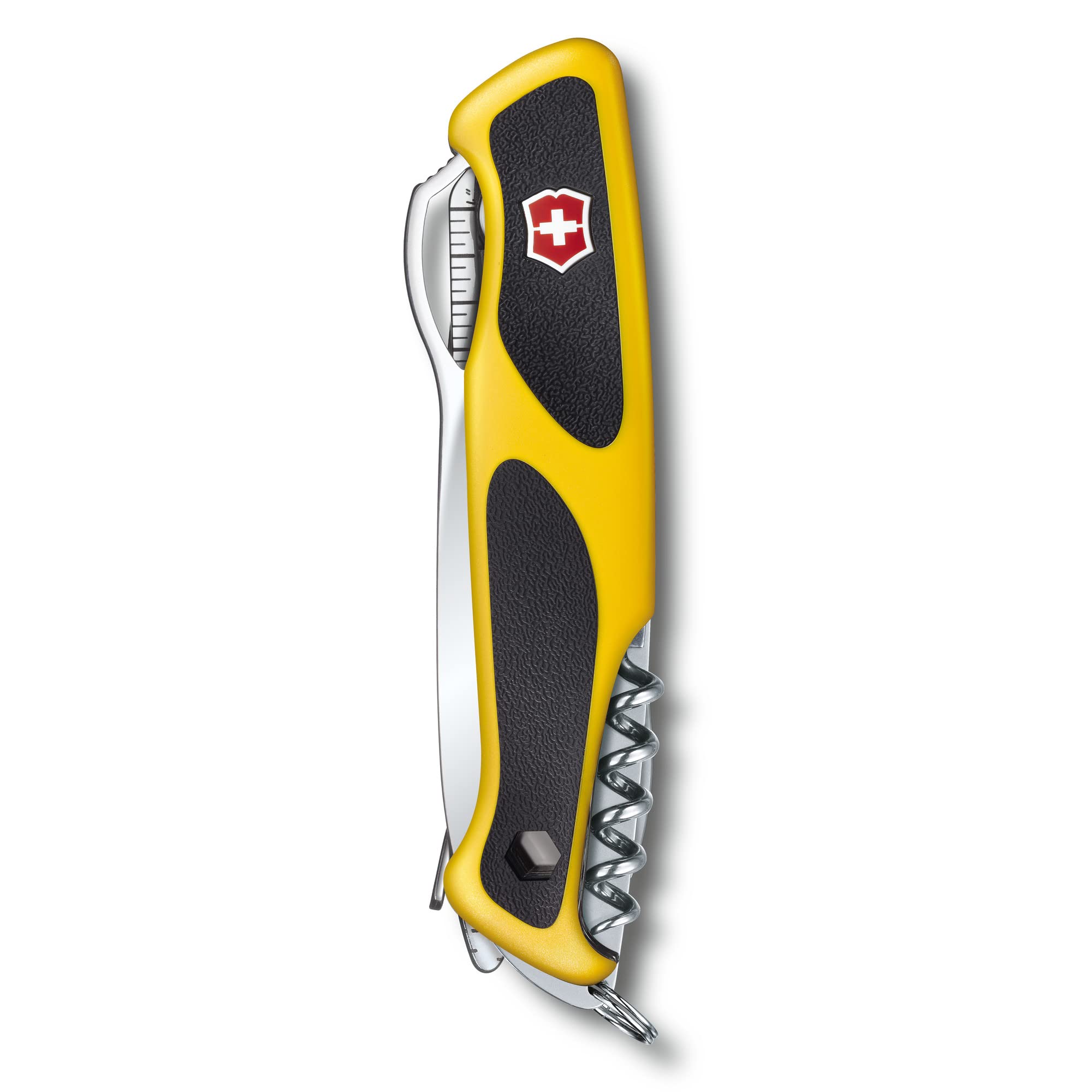 Victorinox Ranger Grip Swiss Army Knife - 22 Function Multitool with Fixed Blade, Corkscrew & Sheath (Yellow/Black) - Perfect for Camping, Hiking, Outdoor Adventures & Everyday Carry