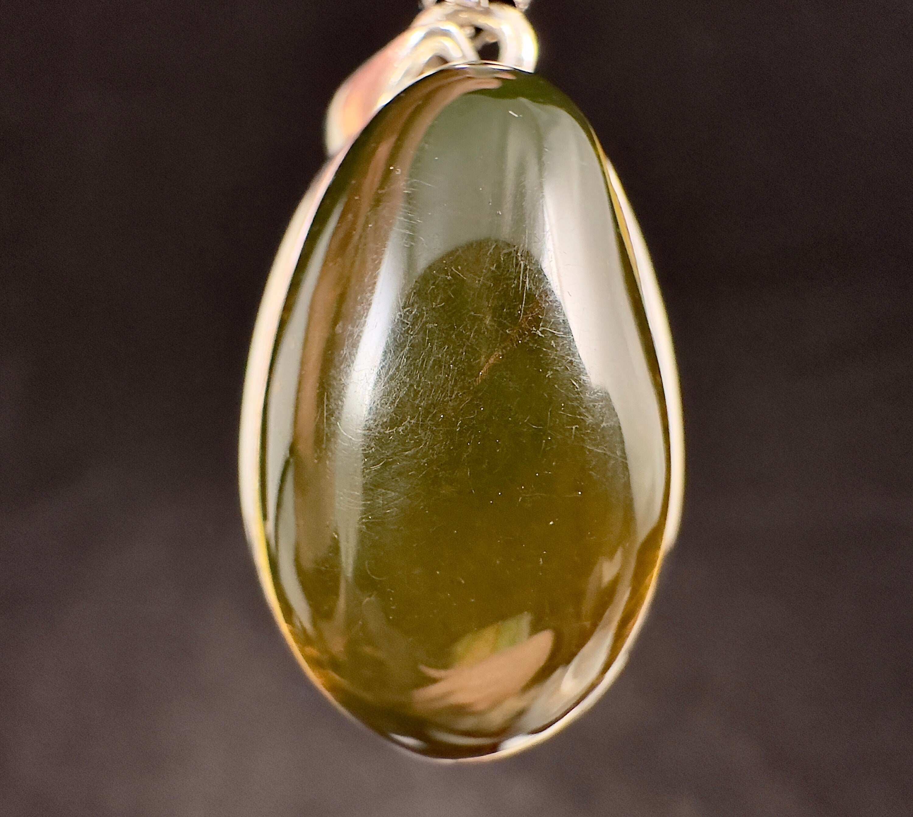AAA Grade Amber Pendant with Sterling Silver & Crystal | Healing Stones Jewelry for Women | Perfect for Meditation, Gifts & Spiritual Wellness