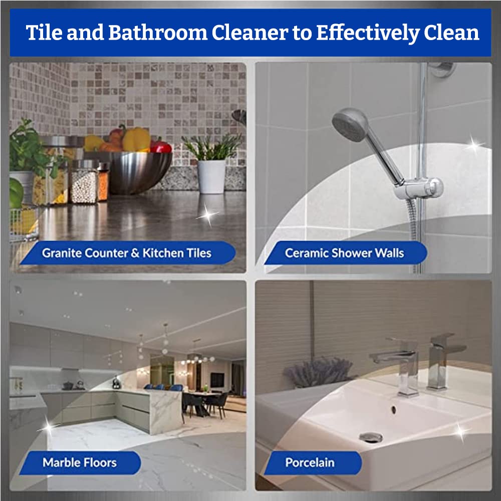 Klenzmo Complete Bathroom Cleaner Kit - 850ml Tile & Bathroom Cleaner + 270ml Tap & Shower Cleaner | All-in-One Bathroom Cleaning Solution for Tiles, Sinks, Showers & Faucets | Perfect for Deep Cleaning & Daily Maintenance