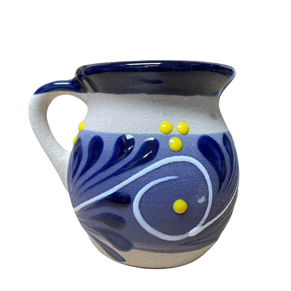 Set of 8 Mexican Handcrafted Clay Mugs - Traditional Engobe Jarrito Decorado Ceramic Cups for Coffee, Tea & Hot Chocolate - Authentic Guelaguetza Artisan Design - Perfect for Home, Cafe & Gift Giving