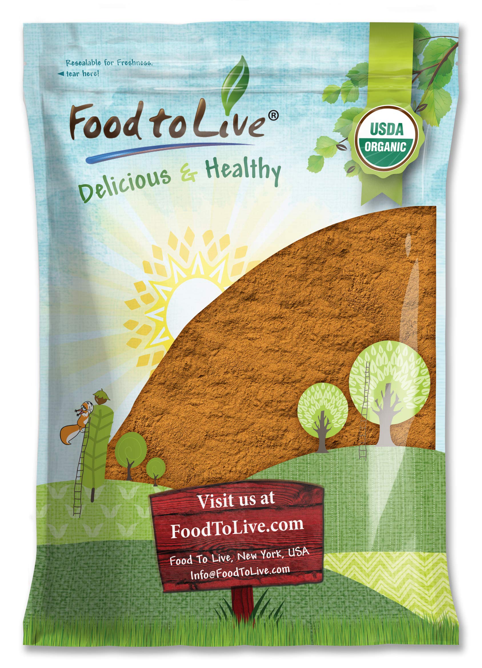 Organic Cinnamon Powder by Food to Live - 7 Pounds, Cassia Variety, Non-GMO, Kosher, Vegan, Keto-Friendly Superfood for Cooking, Baking, Smoothies & Sirtfood Diet | Bulk Ground Raw Spice for Healthy Recipes, Desserts, and Beverages