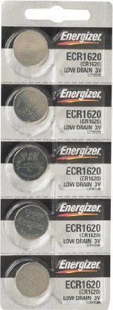 Energizer CR1620 Lithium Battery (5-Pack) - Replacement for Cayeye, Sigma, Knog, Planet Bike & More - Long-Lasting Power for Bike Computers, Watches, Key Fobs & Electronic Devices