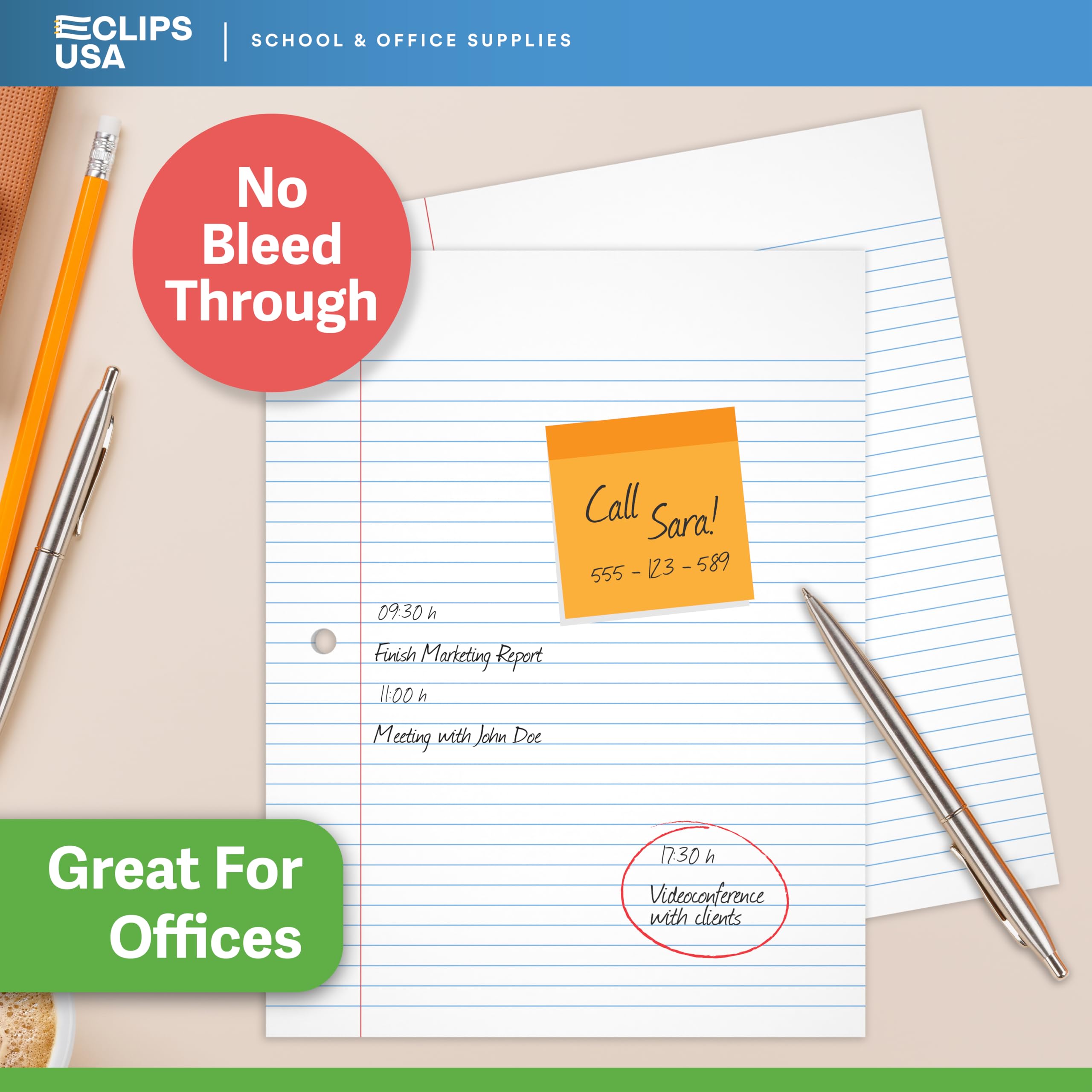 College Ruled Notebook Paper 6-Pack - 10.5