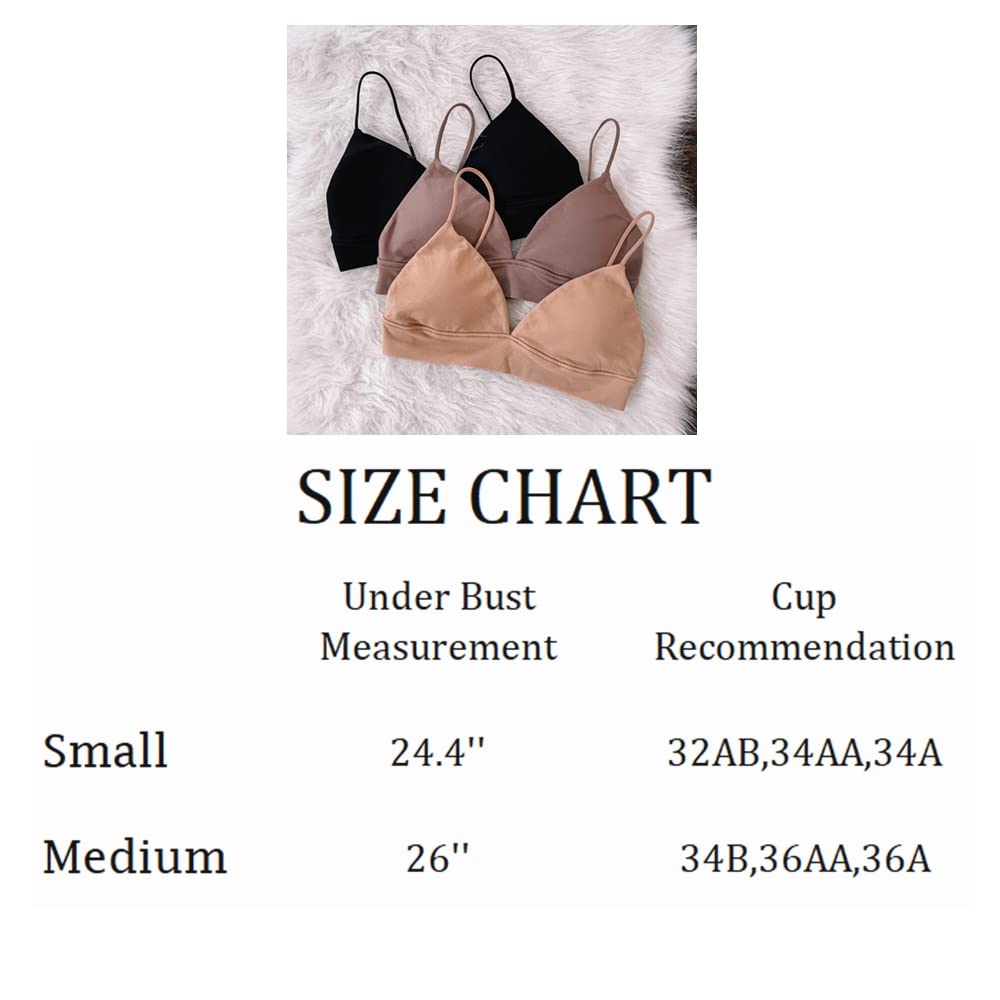INIBUD Women's Wireless Bralette - Triangle Cups with Removable Padding, Pull-On Comfort for Everyday Wear | Perfect for Yoga, Lounge & Sleep