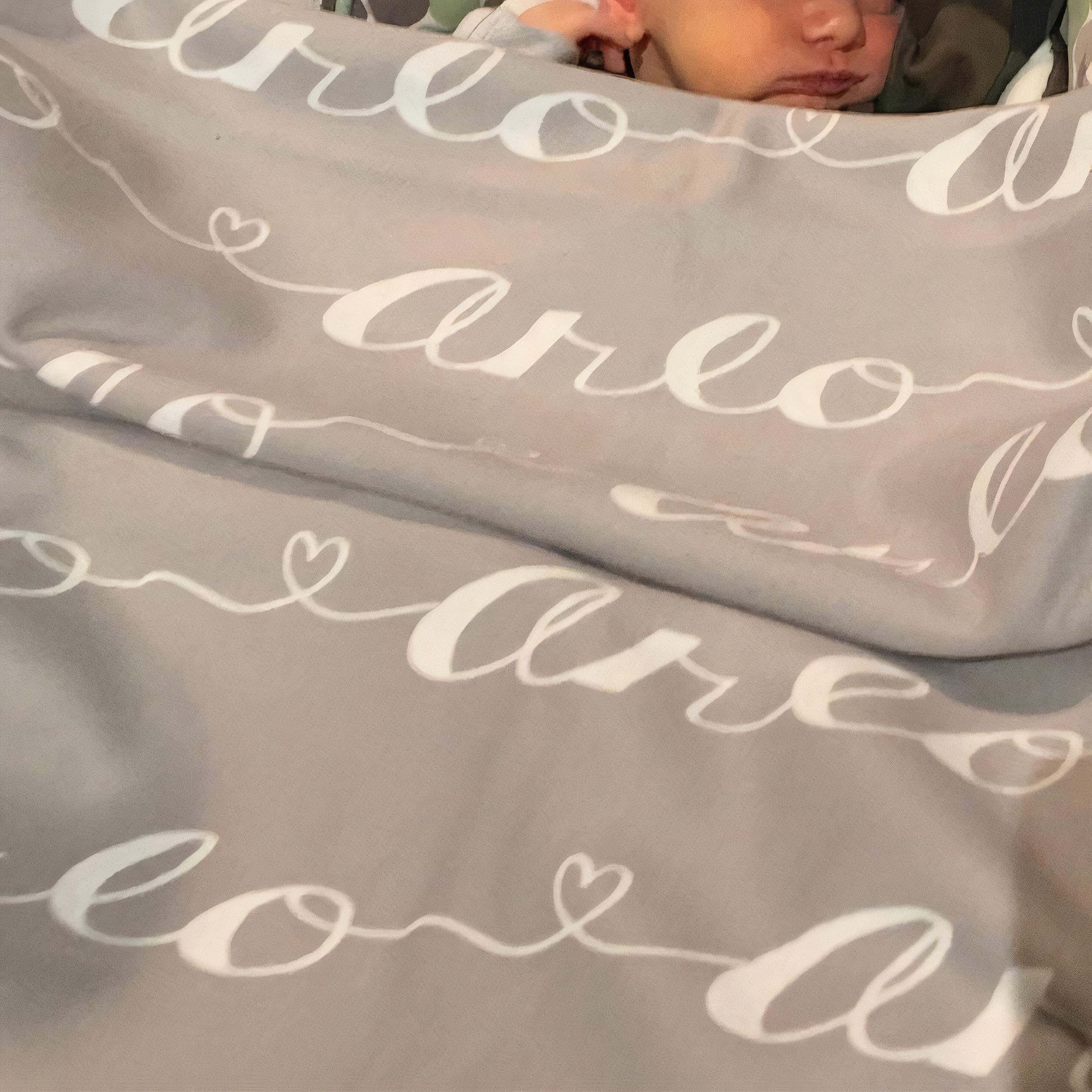 Personalized Baby Name Blanket for Boys & Girls - Custom Embroidered Fleece Blanket with Child's Name - Perfect for Newborn Gifts, Nursery Decor, and Cozy Bedtime Snuggles