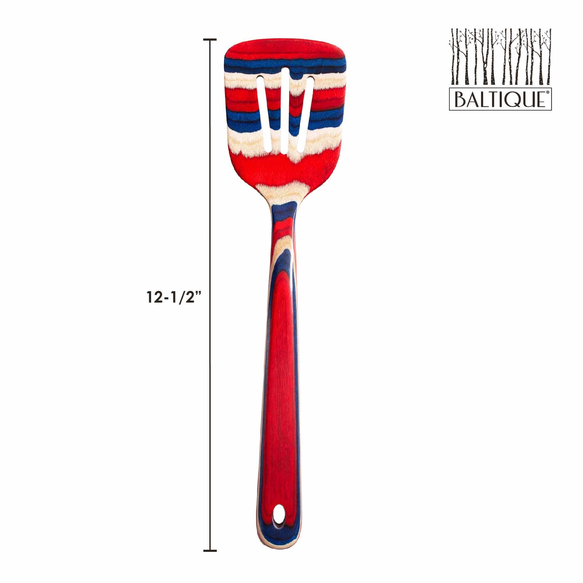 Baltique® Old Glory Collection Slotted Spatula - 12.5 Inch Stainless Steel Cooking Turner for Grilling, Flipping Pancakes & Serving - Perfect for BBQ, Camping & Kitchen Use