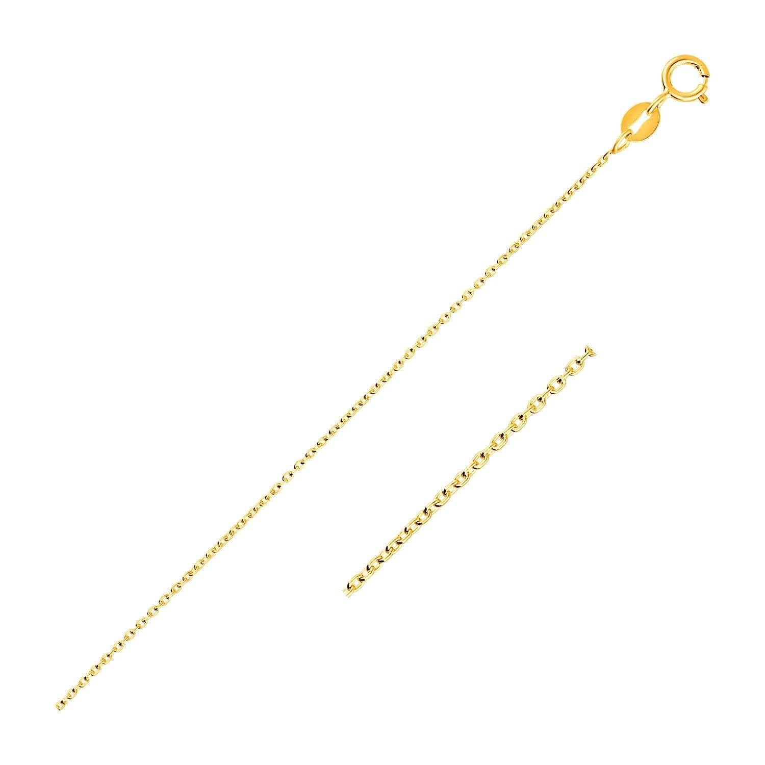 14K Yellow Gold Oval Cable Link Chain 1.0mm - Dainty & Elegant Jewelry for Women, Perfect for Layering, Gift Giving & Everyday Wear