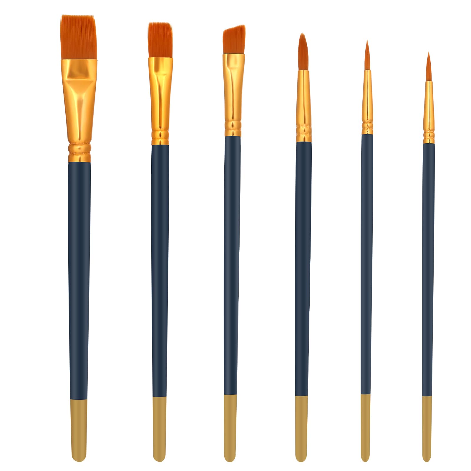 6Pcs Cake Decorating Brushes Set - Food Safe Nylon Pastry & Cookie Painting Brushes for Baking, Cooking, Basting - Perfect for Cake Art, Cookie Design & Culinary Creations