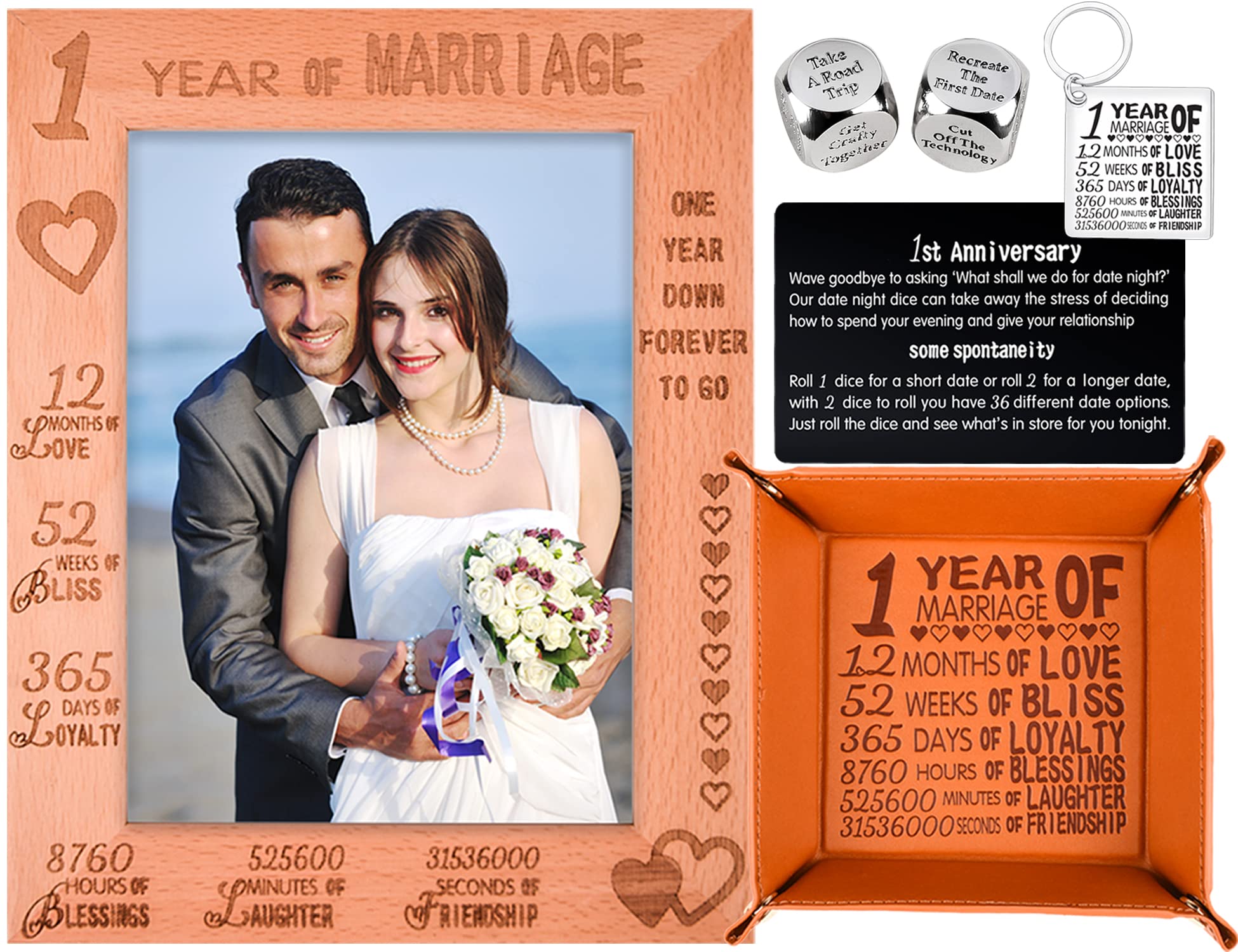 LittleBlueDeer 1st Wedding Anniversary Gifts for Couples - Romantic 1 Year Marriage Keepsake for Him & Her - Perfect 1st Anniversary Present for Wife or Husband - Ideal for Date Nights & Special Celebrations