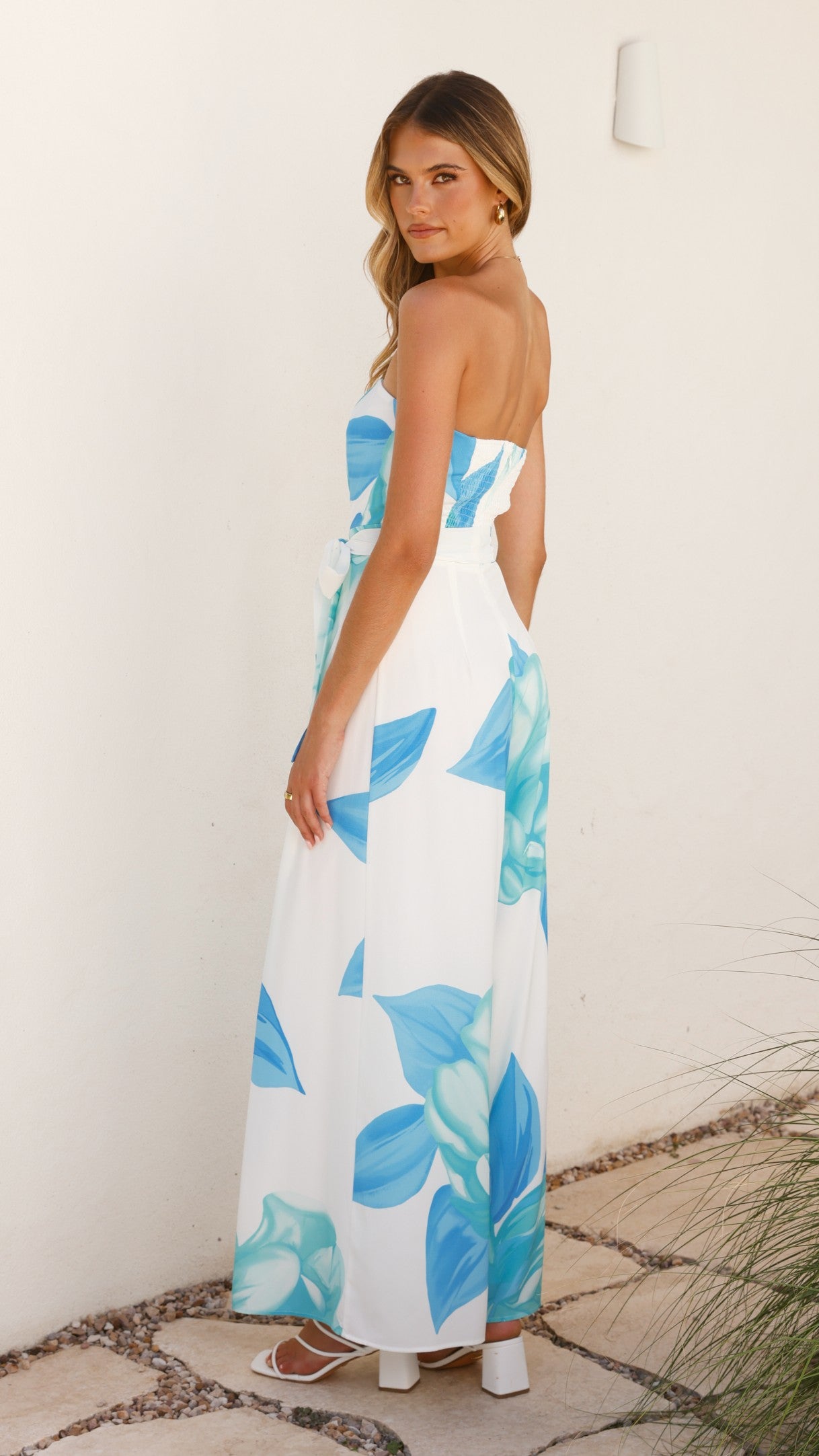 Maisy Strapless Jumpsuit for Women - Blue Teal Romper for Summer, Beach, and Party Wear
