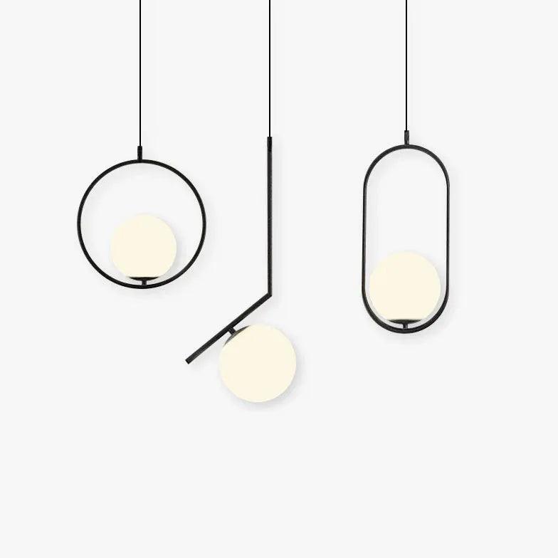 Modern White Glass Ball Single Head Pendant Light - Elegant Ceiling Lighting Fixture for Bedroom, Living Room & Dining Room Decor
