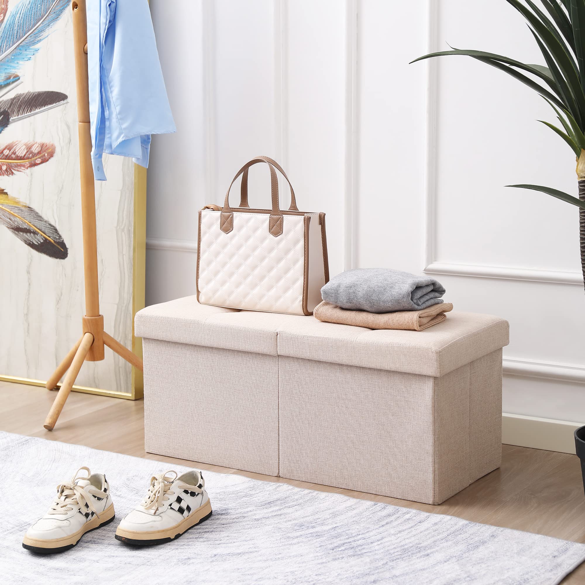 Cuyoca Foldable Storage Ottoman Bench - 30