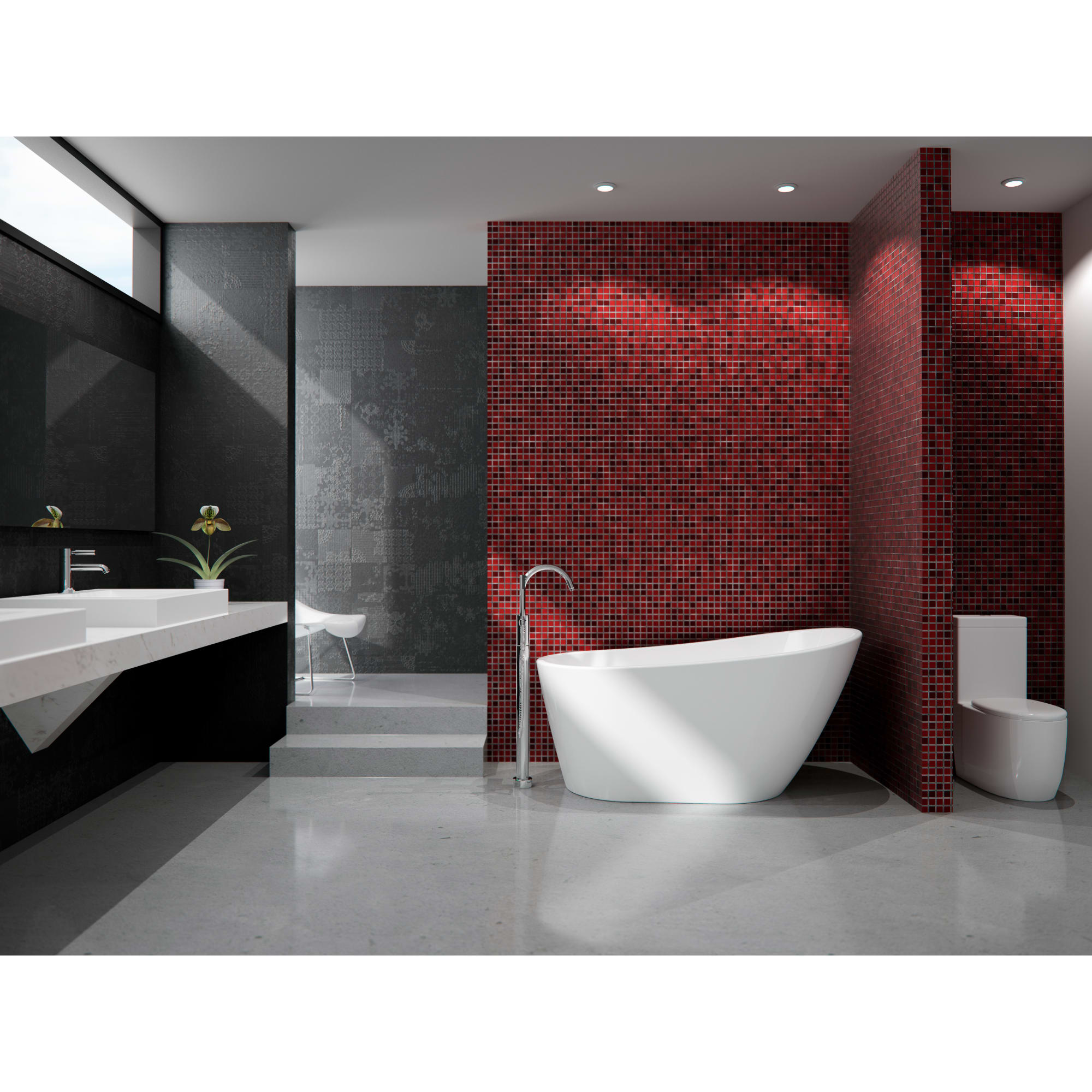 NEPTUNE Malaga 66 x 32 Acrylic Freestanding Bathtub with End Drain - White | Modern Soaking Tub for Luxury Bathroom & Spa Relaxation
