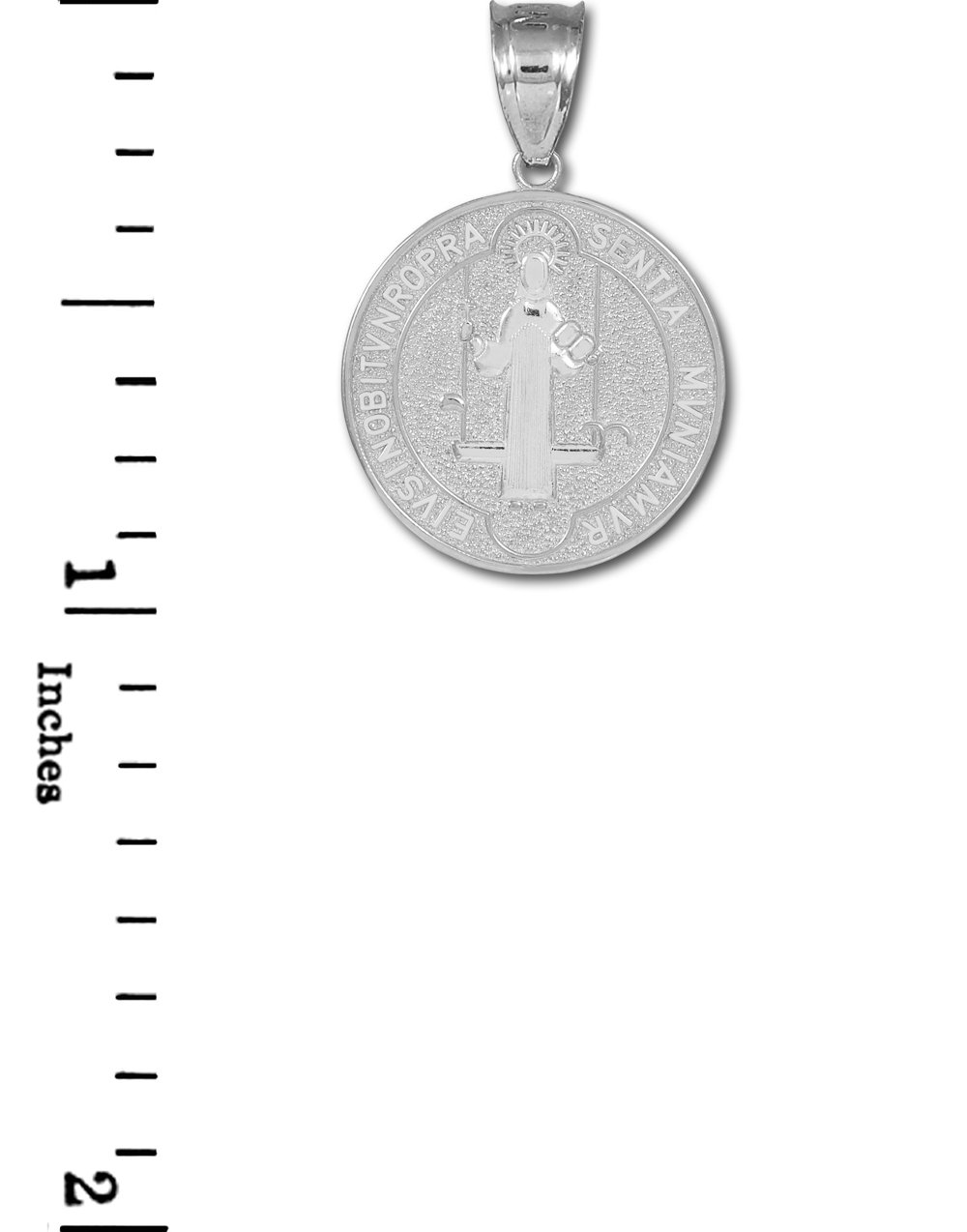 925 Sterling Silver Saint Benedict Medal Protection Pendant Necklace - 0.60 Inch Diameter - Religious Jewelry for Men & Women - Perfect for Daily Wear, Gifts & Spiritual Protection