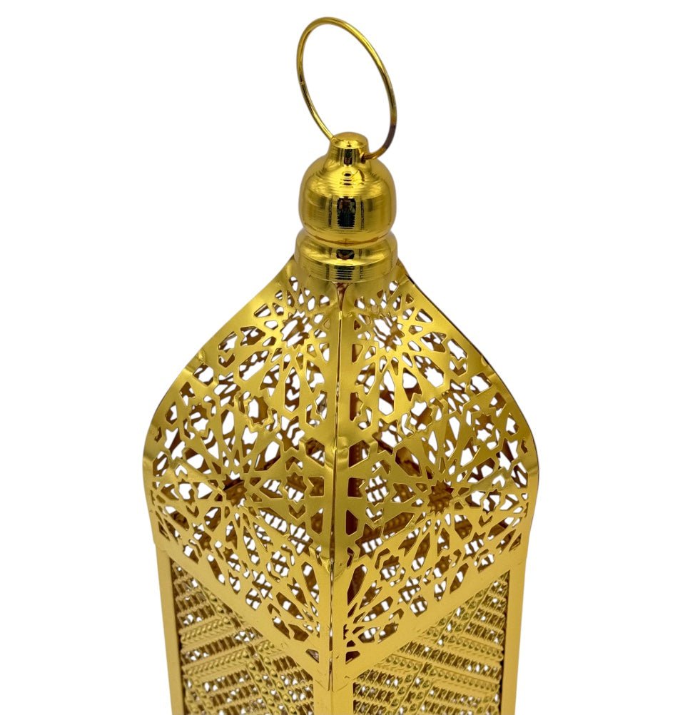 Ramadan Fanoos Lantern 13 Inch Gold - Islamic Holiday Decorations for Eid, Ramadan & Home Decor - Perfect for Iftar Parties, Mosque Decor & Gift Giving
