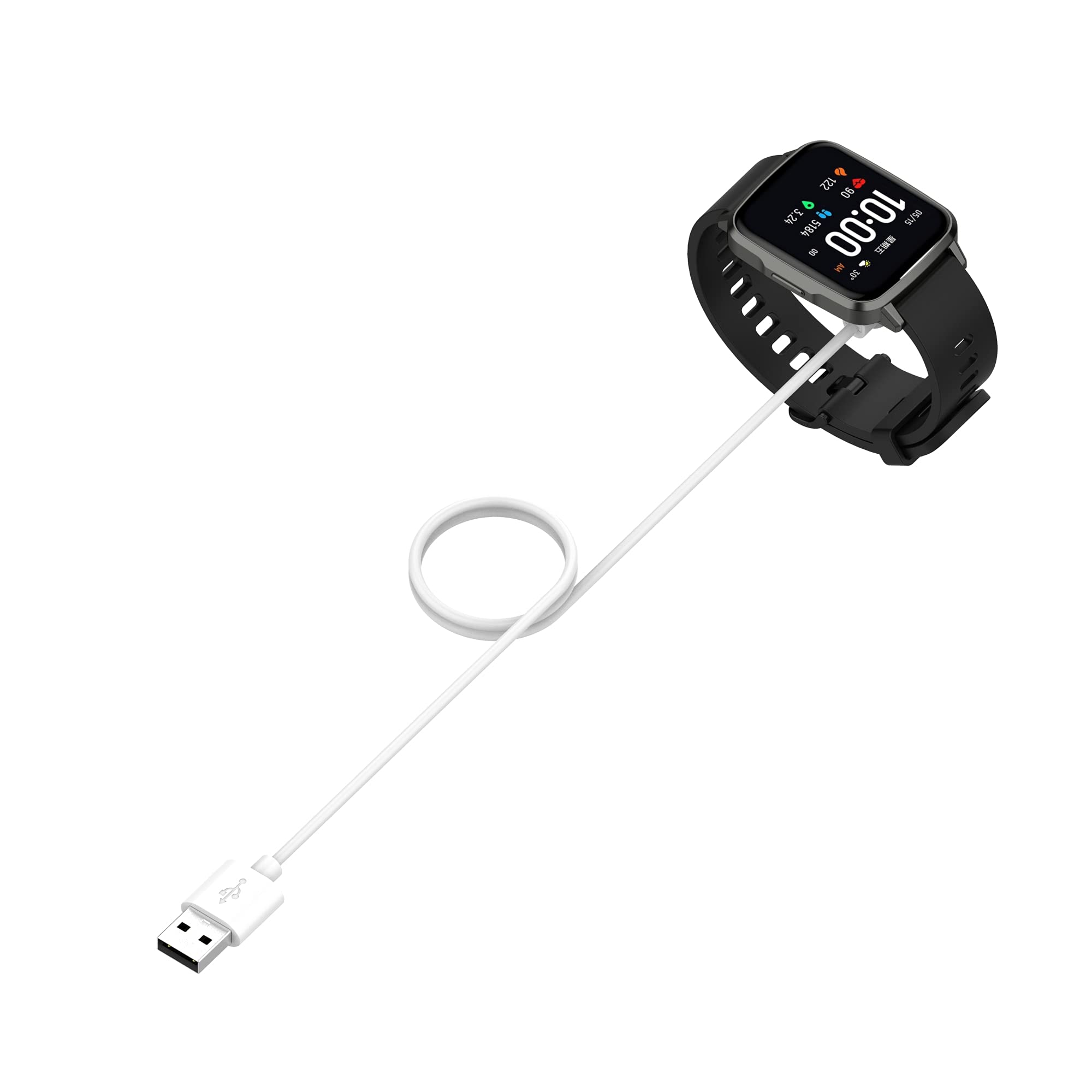 RuenTech 2-Pack Magnetic Smart Watch Charger for Willful SW021 ID205L & SW025 ID205S - 3.3ft Replacement Charging Cable (Black & White) - Perfect for Home, Office, and Travel Use