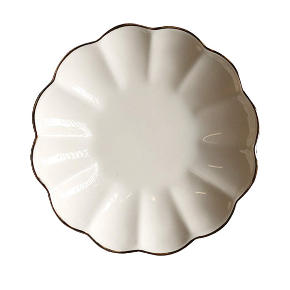 Beaupretty Ceramic Serving Bowl - Elegant Flower-Shaped Dish for Fruits, Snacks, Nuts, Candy & Jewelry | Perfect for Home, Restaurant & Office | Great for Parties, Dessert Display & Table Decor