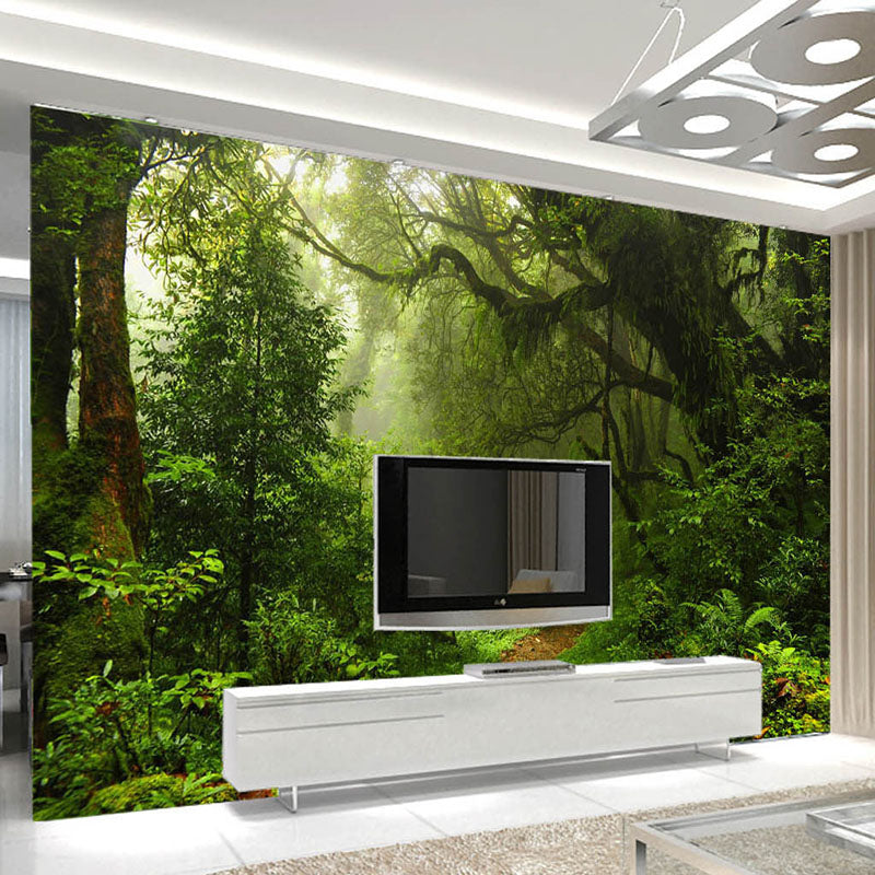 Verdant Oasis Tropical Tree Wallpaper - Lush Paradise Jungle Theme Peel & Stick Wall Mural for Living Room, Bedroom, Nursery & Office Decor