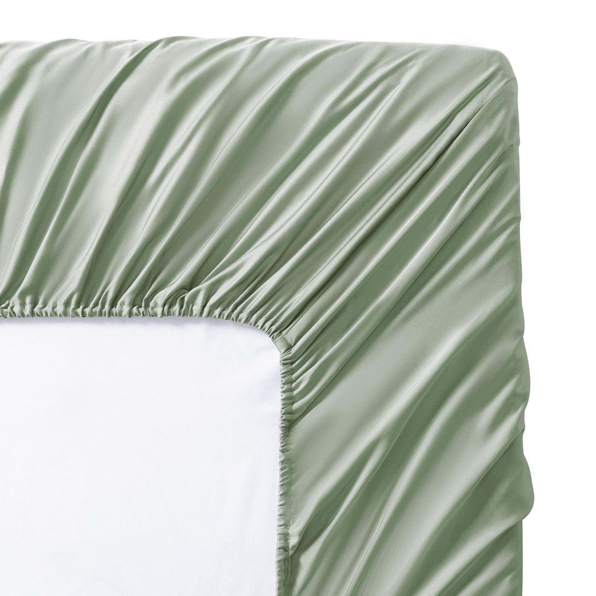 Premium 100% Tencel Modal Sateen Sheet Set - Luxuriously Soft, Breathable & Cooling Beech Tree Fiber Bedding - King Size Mint Green - Perfect for Hot Sleepers & Eco-Friendly Home Decor