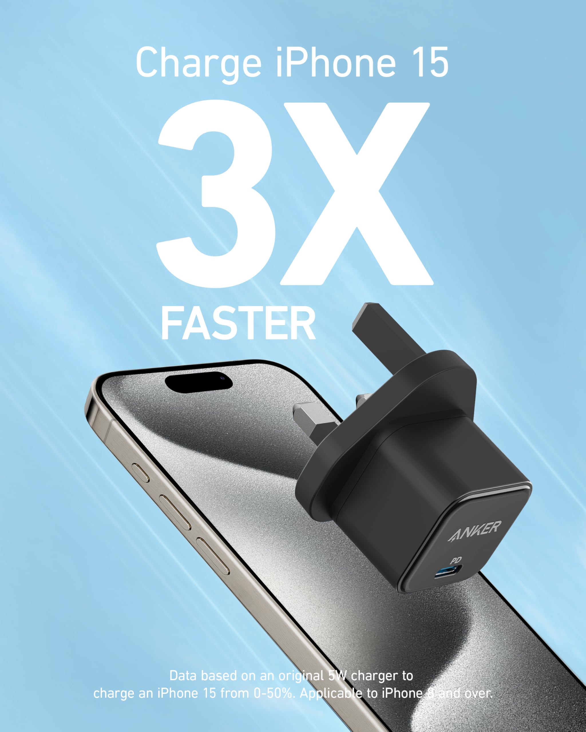 Anker 20W USB C Fast Charger - PowerPort III Cube Charger for iPhone 16/16 Plus/16 Pro/16 Pro Max, iPhone 15/14/13/12, Galaxy & iPad | Compact Travel Charger for Home, Office & Car (Cable Not Included)