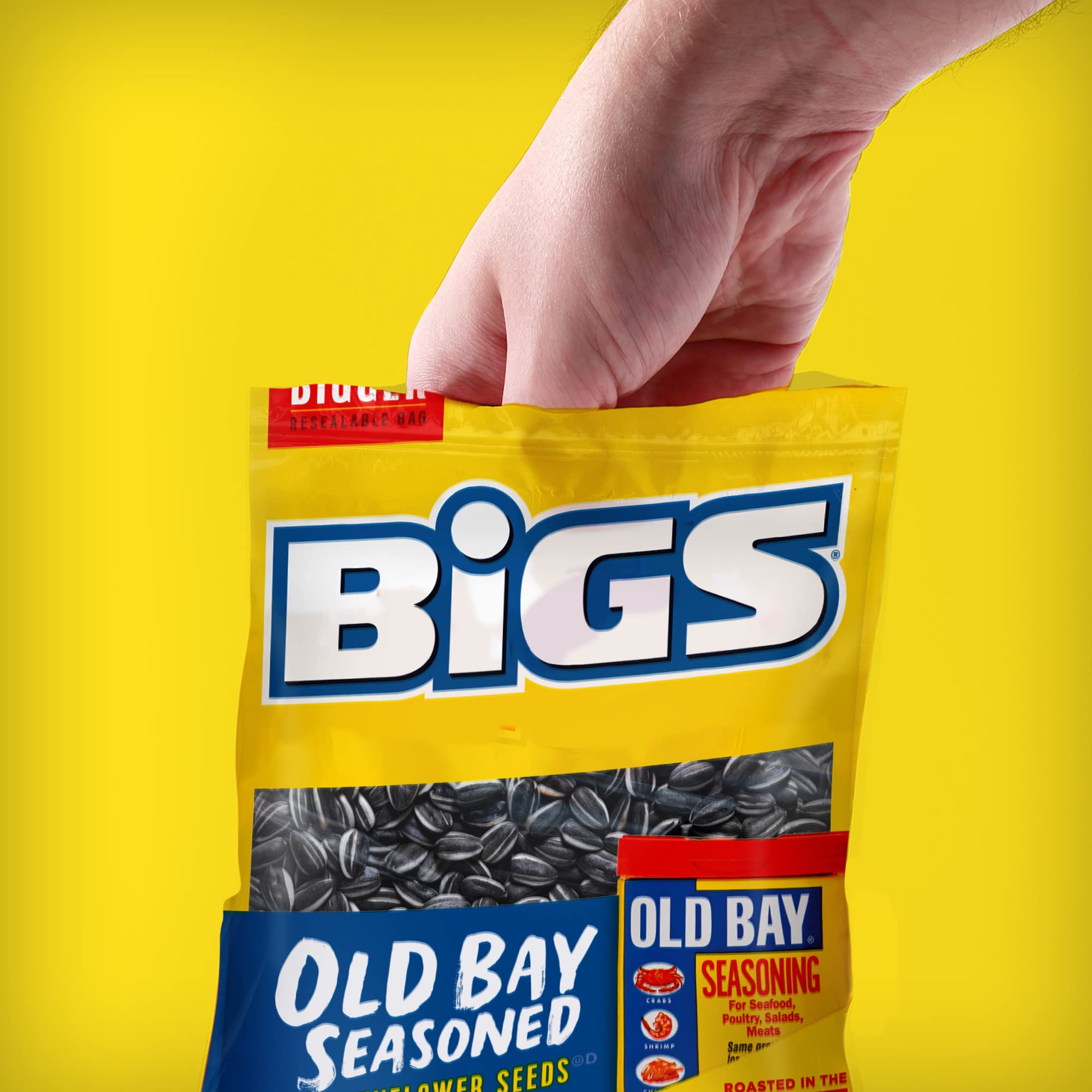 BIGS Sunflower Seeds - Keto Friendly, Low Carb Snack - 5.35 oz Bags (Pack of 2) - Old Bay Seasoning - Perfect for Road Trips, Sports Games & Healthy On-the-Go Snacking