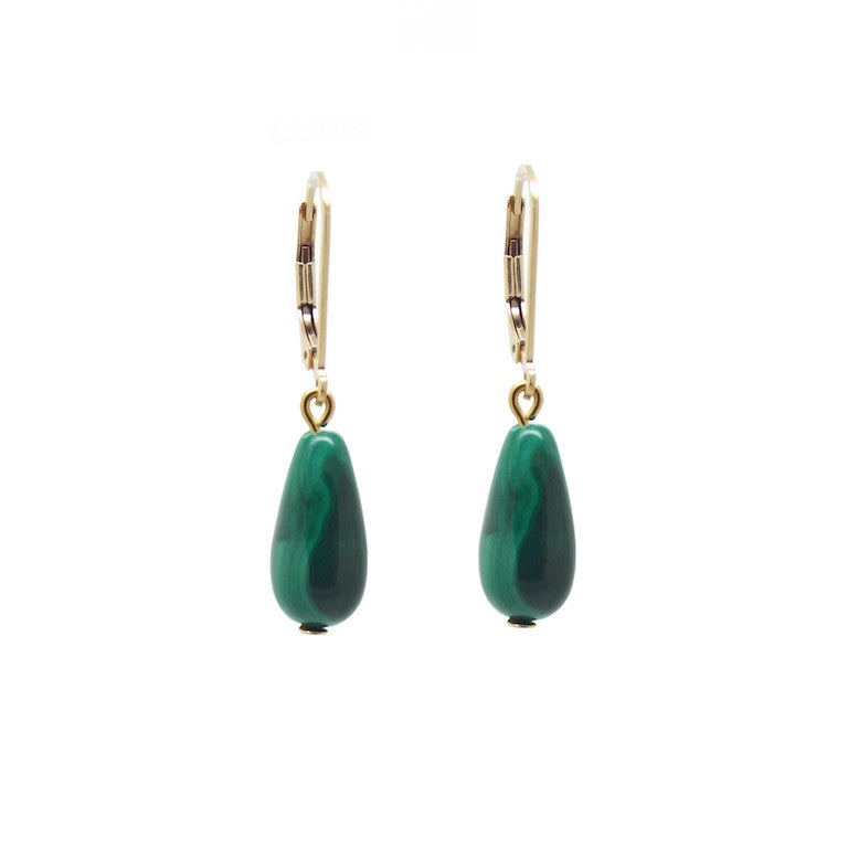 Penelope 'Girl With A Malachite' Sterling Silver Earrings | Handmade Dangle Jewelry for Women | Perfect for Parties, Weddings & Special Occasions